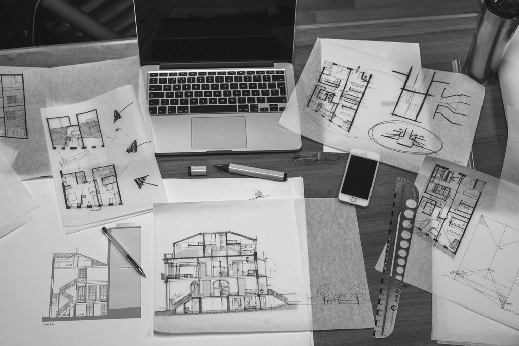 Business and real estate planning workspace representing long-term thinking.